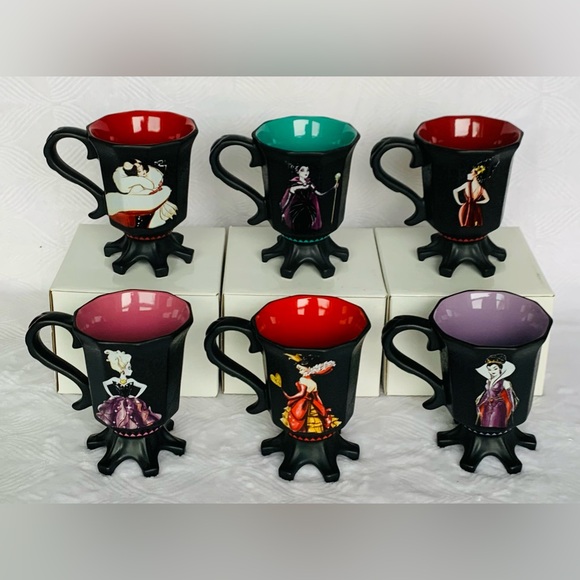 Disney Store Disney Villains Designer Collection Pedestal Mug Set - 6pc - Picture 3 of 13